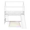 thumbnail image 6 of Kacho House Bunk Bed with Slide, Floor Bunk Bed Twin Over Twin with Safety Guardrails and Roof Design for Teens, s, Bedroom Furniture Easy Assembly, Lower Bed Convertible, White, 6 of 9