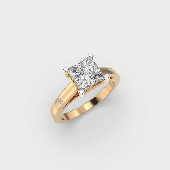 1 Carat Beautiful IGI Certified Lab Grown Diamond Engagement Ring for Ladies 10K Yellow Gold | Princess Cut Solitaire Diamond Rings | Size 7 Diamond-Capitals