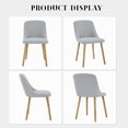 thumbnail image 4 of 2-piece set of moderno gris fabric dining sillas featuring forrado asientos y curved backrests, con oak legs, 4 of 9