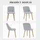thumbnail image 4 of 2-piece set of moderno gris fabric dining sillas featuring forrado asientos y curved backrests con oak legs, 4 of 8