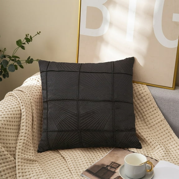 CASAFUN Farmhouse Throw Pillow Cover 18 x 18 inch Geometric Positive Lattice Square Throw Pillow Case Hand Knitting Style Pillowcase Vintage Fall Decorative Boho Pillow Cover