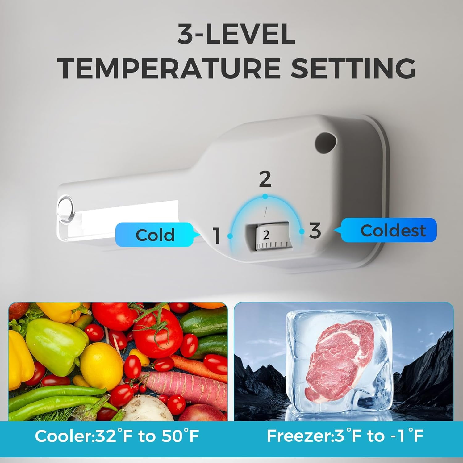 WAA 3.2 Cu.Ft Silver Mini Fridge with Freezer,Adjustable Thermostat Ideal for Bedroom,Dorm,Office,Bar & RV