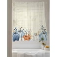 thumbnail image 3 of Sheer Curtains 72 inches Long, Orange Blue Pumpkin Eucalyptus Leaves Fall Thanksgiving Light Filtering Sheer Window Curtains Rod Pocket Voile Drapes for Bedroom Living Room, 52"W x 72"L 2 Panels, 3 of 7