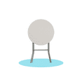 thumbnail image 2 of 32-Inch Round HighTop White Plastic Bar Height Cocktail Table, 2 of 4