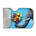thumbnail image 2 of Kdxio Elephant Trunk Couple Flowers Print Windshield Sun Shade, Foldable Sun Blocker for Car,Truck,SUV Automotive Interior Sun Protection,Reflective Shade for Front Windshield(Small), 2 of 7