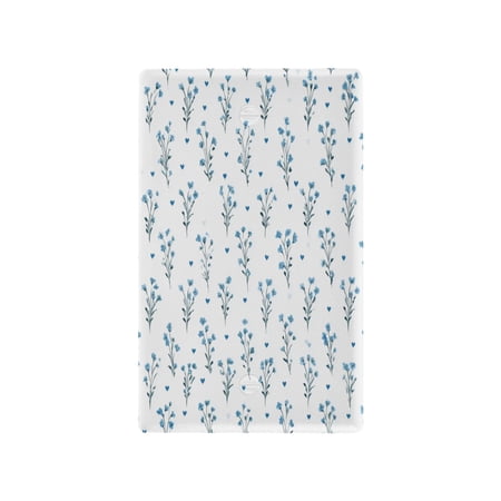 Unused Outlet Cover Switch Plate PC Material Electrical Outlet Covers Wall Plates with Screws Small Blue Flowers Pattern