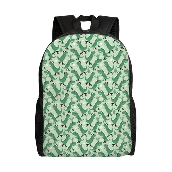 Saiise Dinosaurs on Roller Skater for Backpack for Daily Travel School Work Fits 15in Laptop Lightweight Casual Bag for Men and Women