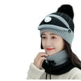 thumbnail image 2 of Vadktai 3 in 1 Warm Thick Knitted Beanie Hat Scarf and Mask Set, Slouchy Snow Knit Cap Infinity Scarves for Women, Fashion Women Winter Knitted Hat Thickened Woolen Cap with Warm Mask and Neck Scarf, 2 of 2