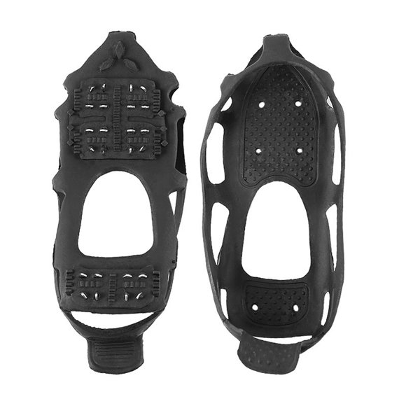 Yeacher Traction Cleats with 24 Spikes Snow Shoes Antiskid Shoes 24 Climbing Crampons for outdoor Winter Walking Jogging Hiking Ice Fishing Stainless Steel Shoe Covers