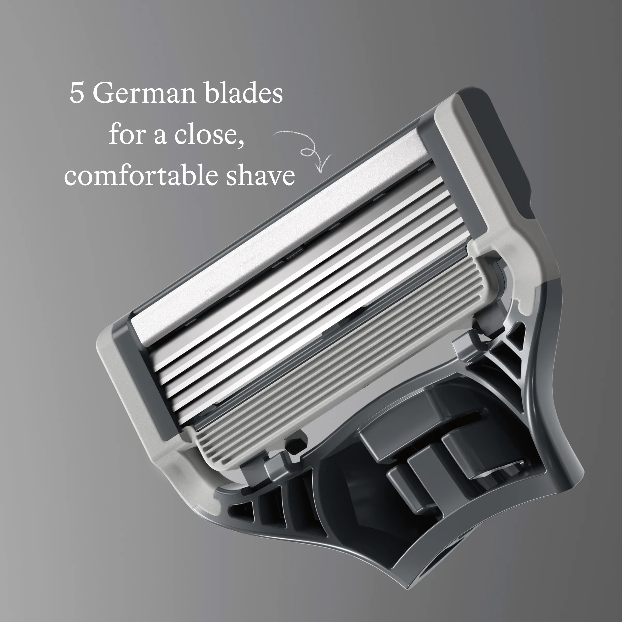 Harry's Razor Kit for Men with 2 Razor Blade Refill Cartridges, and 1 Smoke Chrome Edition Handle