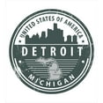 thumbnail image 3 of Ambesonne Detroit Duvet Cover Sets, Michigan Old Stamp, 2-King, Black White Grey, 3 of 7