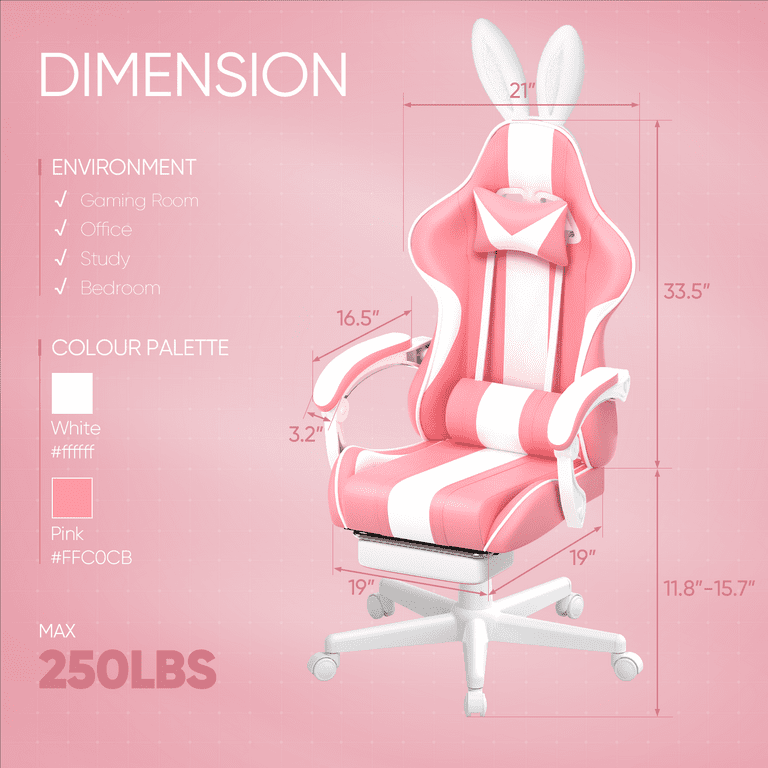 Pink and white 2024 bunny gaming chair
