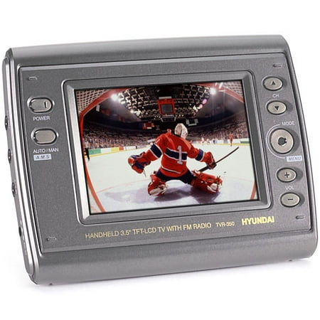 Hyundai Portable LCD TV w/ 3.5" Screen, TVR-350, Dark Gray