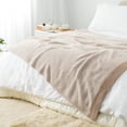 thumbnail image 2 of Carriediosa Heather Throw Blanket, Soft Cozy Fuzzy Fluffy Blankets Throws for Couch, Bed, Sofa, Taupe, 50" x 61", 2 of 6