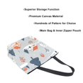 thumbnail image 3 of FORMRS Womens Canvas Tote Bag with Zipper Inner Pocket Shoulder Handbag, Gray Cartoon Houses, 3 of 7