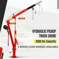 thumbnail image 2 of Telyswee Pickup Truck Crane with Hand Winch, 2000-Lb. Capacity Truck Jib Engine Hoist Crane 360° Swivel Folding Truck-Mounted Bed Crane, 2 of 8