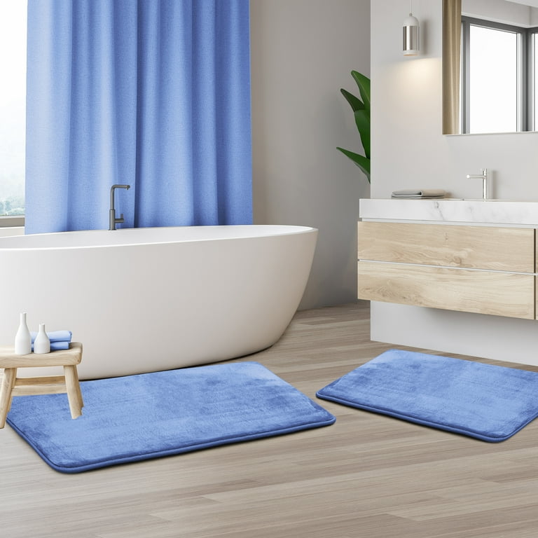 Bathroom Rugs, Chenille Bath Mats Microfiber, Dark Blue,17x24, Mayshine