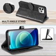 thumbnail image 6 of Wallet Case for iPhone 16 Pro Max Case Women Leather Flip with Wrist Strap Magnetic with Card Holder Adjustable Stand Protective Case for iPhone 16 Pro Max 6.9 inch Life Tree Black, 6 of 14