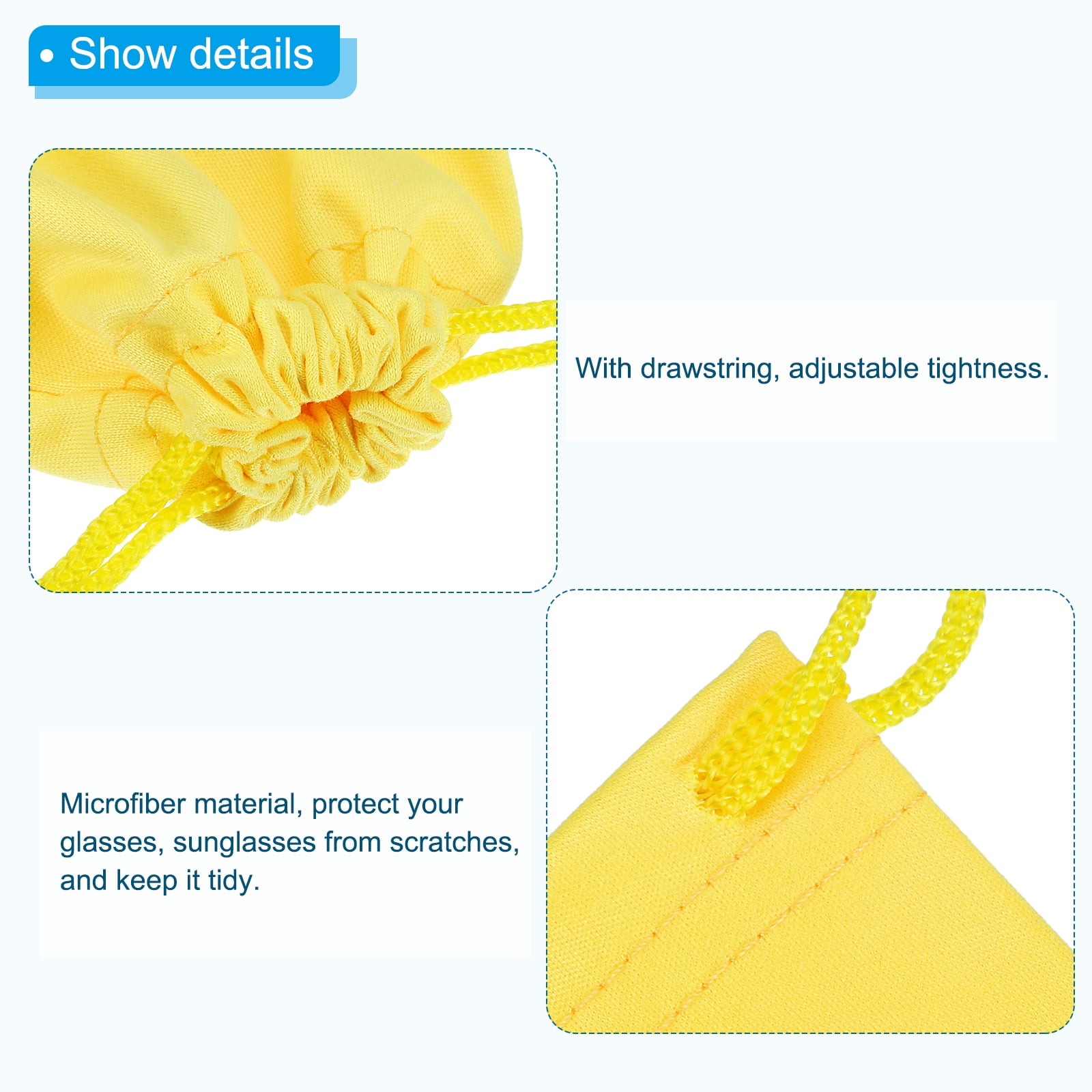 Yellow Microfiber Sunglasses Cleaning Cloth - Gentle Lens Care Heavy-Duty Microfibre Cleaning Cloth – Yellow | Swissvax  main image 3