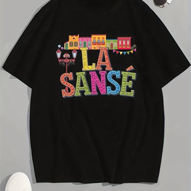 T-Shirt d'Été Décontracté Gris à Col Rond et Manches Courtes pour Homme, avec Design de Police Style Sentier d'Ardoise Carnaval