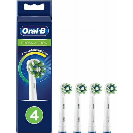 Oral-B Cross Action Electric Toothbrush Replacement Brush Heads Refill with Clean Maximiser Technology 4Count