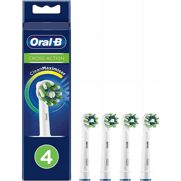 Oral-B Cross Action Electric Toothbrush Replacement Brush Heads Refill with Clean Maximiser Technology 4Count