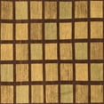 thumbnail image 1 of Ahgly Company Indoor Square Checkered Brown Modern Area Rugs, 6' Square, 1 of 4