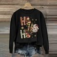 thumbnail image 2 of Enjoytime Long Sleeve Tops for Women Christmas Printed Long Sleeve Crewneck Sweatshirt Fall Winter Holiday Family Party Fashion Clothing Black M, 2 of 4