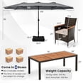 thumbnail image 3 of Gymax 9 Piece Patio Wicker Dining Set w/ Double-Sided Patio Grey Umbrella Stackable Chairs, 3 of 7