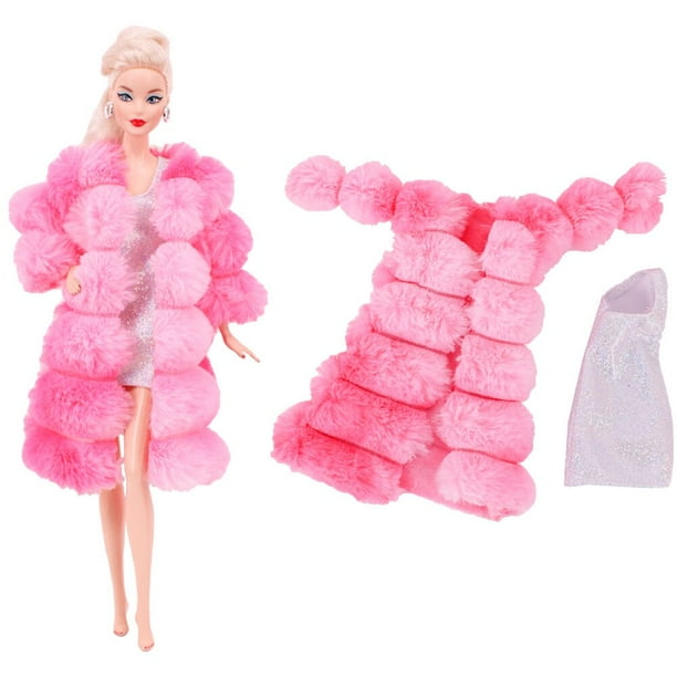 Ropa de muñeca de Barbies rosa, abrigo, pantalones, vestido, regalo, accesorios de Barbies, artículos en miniatura, 30Cm y 11,8 pulgadas, 1 piezas