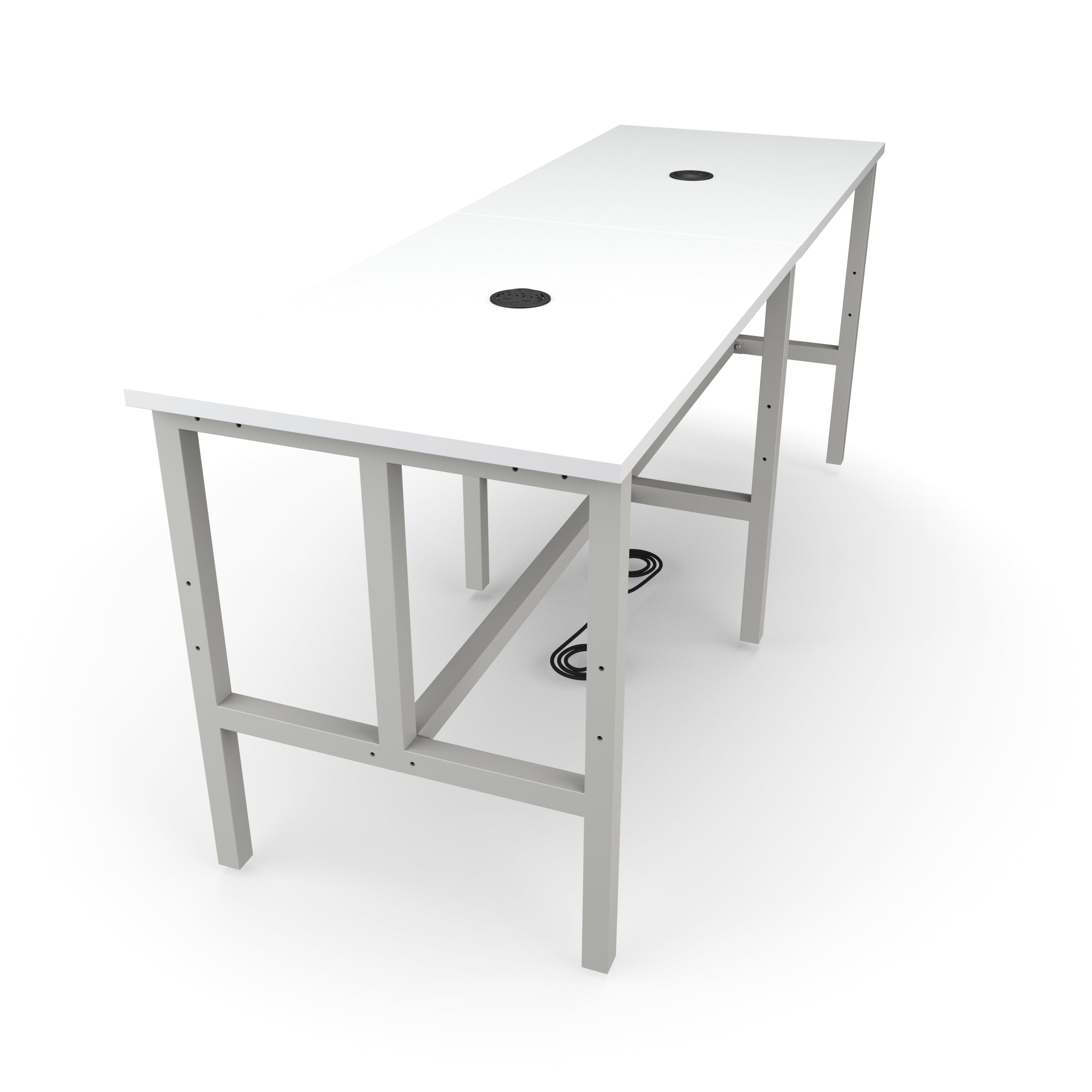 OFM Endure Series Standing Height Table Only, White Dry-Erase Top with Gray Frame (9008-T-GRY-WHT)