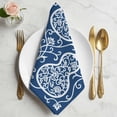 thumbnail image 2 of Navy Blue Gourd Cloth Napkins, Modern Abstract Art Floral Washable and Reusable Dinner Napkins Set of 8, Table Napkin for Kitchen Party Birthday Wedding Hotel Housewarming 20"x20", 2 of 9