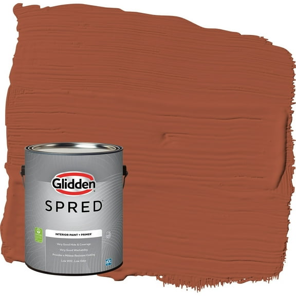 Glidden Spred Ancient Copper / Orange Flat Interior Paint with Primer, 1 Gallon