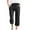Black, variant on Lolmot Womens Capri Summer Cotton Linen Pants Solid Casual Cropped Trousers Elastric Waist Drawstring Pockets Beach Capris on Clearance