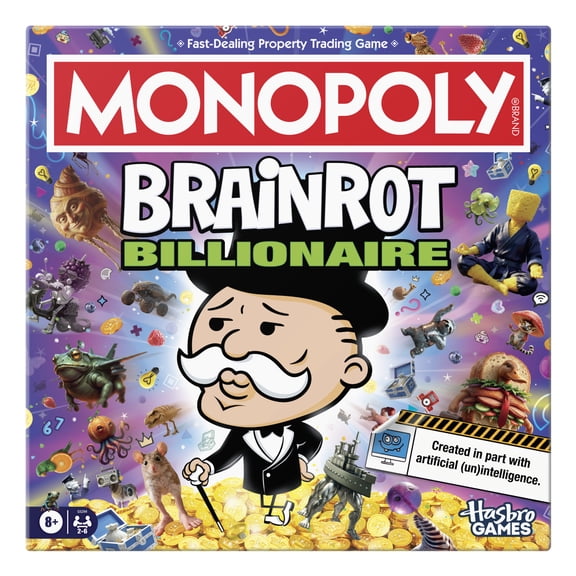 Monopoly Brainrot Billionaire Board Game with AI Slop, Funny Family Games, Ages 8