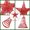 thumbnail image 2 of 10 Inches Christmas Tree Star Topper Xmas Tree Topper Star Christmas Decoration Glittered Tree-top Star (Red), 2 of 14