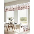 thumbnail image 6 of 2 Panels Red Spring Floral Valance for Windows, Elegant Pastoral Flowers Watercolor Light Filtering Kitchen Curtains, Rod Pocket Window Treatment Curtain Valances for Living Room Bedroom, 42"x12", 6 of 9