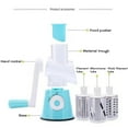 thumbnail image 4 of Vegetable, Rotary Cheese Grater Hand Crank Cheese Shredder for Fresh Cheese, Nuts, Non-Slip Suction Base, Three Blades, Easy To Clean Grater for Fruit, Vegetables, Blue,, 4 of 8