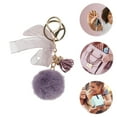thumbnail image 3 of Unique Bargains 1 Pc Fashion Bow Ball Handbag Charm Bag Accessories Purple, 3 of 5