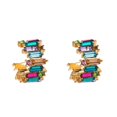 thumbnail image 2 of Color Rhinestone Earring Simple C-shape Crystals Ear Dangler for Women, 2 of 5