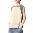 thumbnail image 6 of HAiming Boys Tank Tops Sleeveless Color Block Comfy T Shirts Workout Loose Casual Scoop Neck Athletic Tee Vacation Kids Tops 3-14 Years, 6 of 8