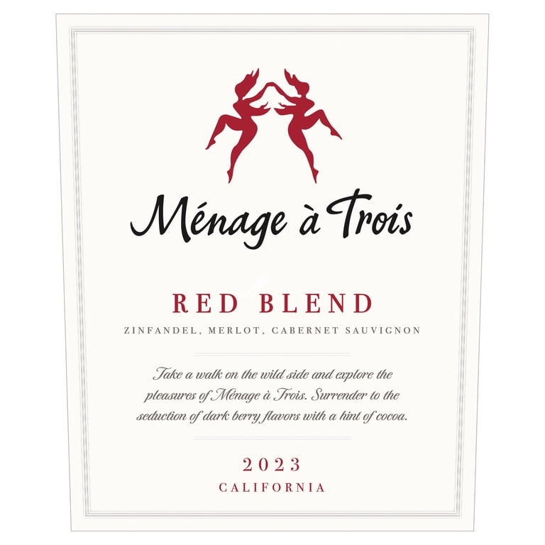 Menage a Trois, Red Wine Blend, 750mL, California Red - Walmart.com