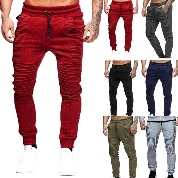 DODADAWANJ Men's Casual Sweatpants Hip hop Design Drawstring Waist Workout Pants Elastic Bottom Sport Pants Big and Tall Loose Fit Running Pans for Camping Daily Fitness