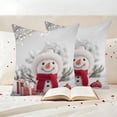 thumbnail image 3 of Christmas Snowman Outdoor Waterproof Pillow Covers, Xmas Balls Winter Gift Holiday Decorative Square Throw Pillowcase Sofa Cushion Sham for Patio/Couch/Chair, 24"x24" 2 Pack, 3 of 8