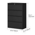 thumbnail image 4 of Dextrus 4-Drawer Metal Lateral Filing Cabinet with Lock, Stainless Steel, Wide, Legal/Letter A4, 4 of 6