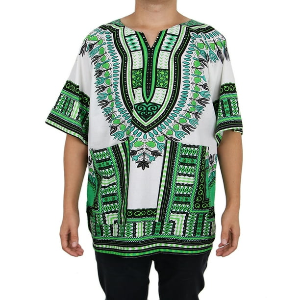 Vestido con Estampado Unisex Camisa Dashiki de Algodón Caftán , Verde BLESIY vestidos africanos para mujeres