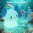 thumbnail image 2 of Lámpara ollycasa Axolotl Luz Nocturna Recargable USB 7 Colores, 2 of 7