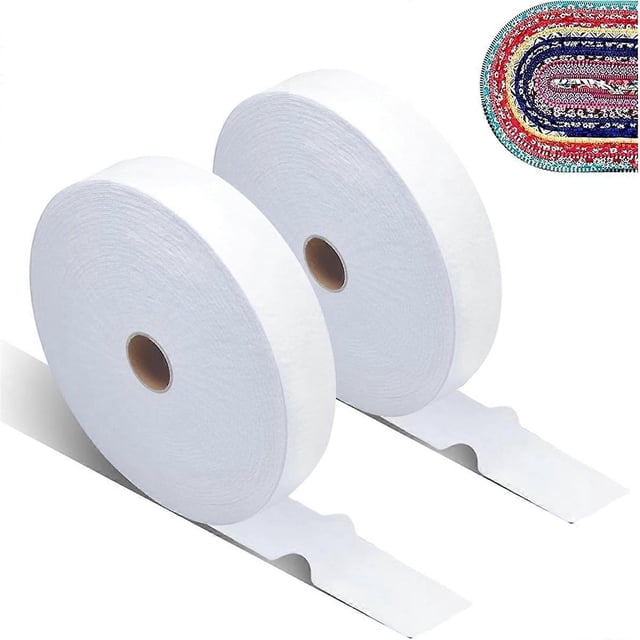 Quilting JellyRoll Fabric, 2 1/2 Inch Cotton Blend Wool Batting Rolls for Rugs, Wallets (2 Rolls)(2 1/2 Inch X 70 Yards)
