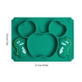 thumbnail image 1 of Divided Cartoon Toddler Baby Plates - Portable Non Slip Suction Toddler Plates for Children Babies and Kids Baby Feeding Tableware Kids Dishes Children Dinnerware Eating Food Bowl - Green Dinosaur, 1 of 5