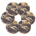 thumbnail image 7 of Yayeee 6 PCS Drink Coasters with Holder Set Woven Absorbent Round Tabletop Hot Pad, Beige Record, 7 of 7